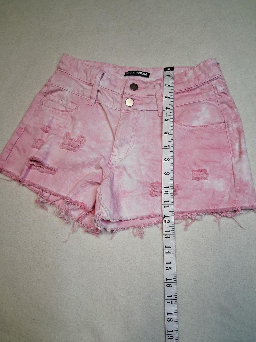 Junior Womens Pink Distressed Denim Shorts - Fashion Nova - Picture 6 of 8